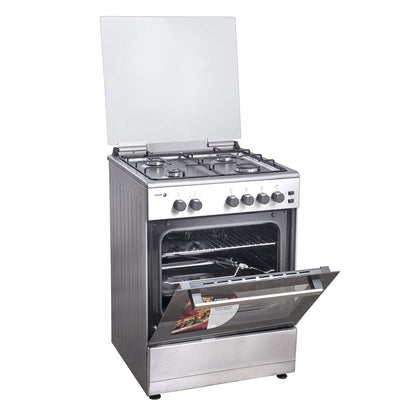 FAGOR Freestanding Gas-Cooker 4-Burner Full-Safety, Stainless-Steel Cooker,Gas Oven With Grill, Automatic Ignition 60x60 CM stainless steel,4CFM-64GXA