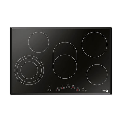 Fagor HC-9000B 90cm Ceramic Electric Hob with 5 High Speed Cooking Zones, Black