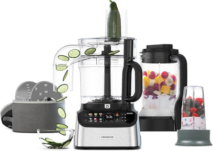Kenwood MultiPro OneTouch Food Processor with Digital Scales, Powerful 1.5L Blender & Express Serve™ – 6 OneTouch™ Presets, Ice Crush Technology, EverSharp™ Blades, 3L Bowl – Brushed Metal FDM73.980SS